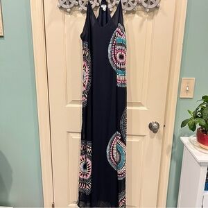 Sunburst pattern maxi dress